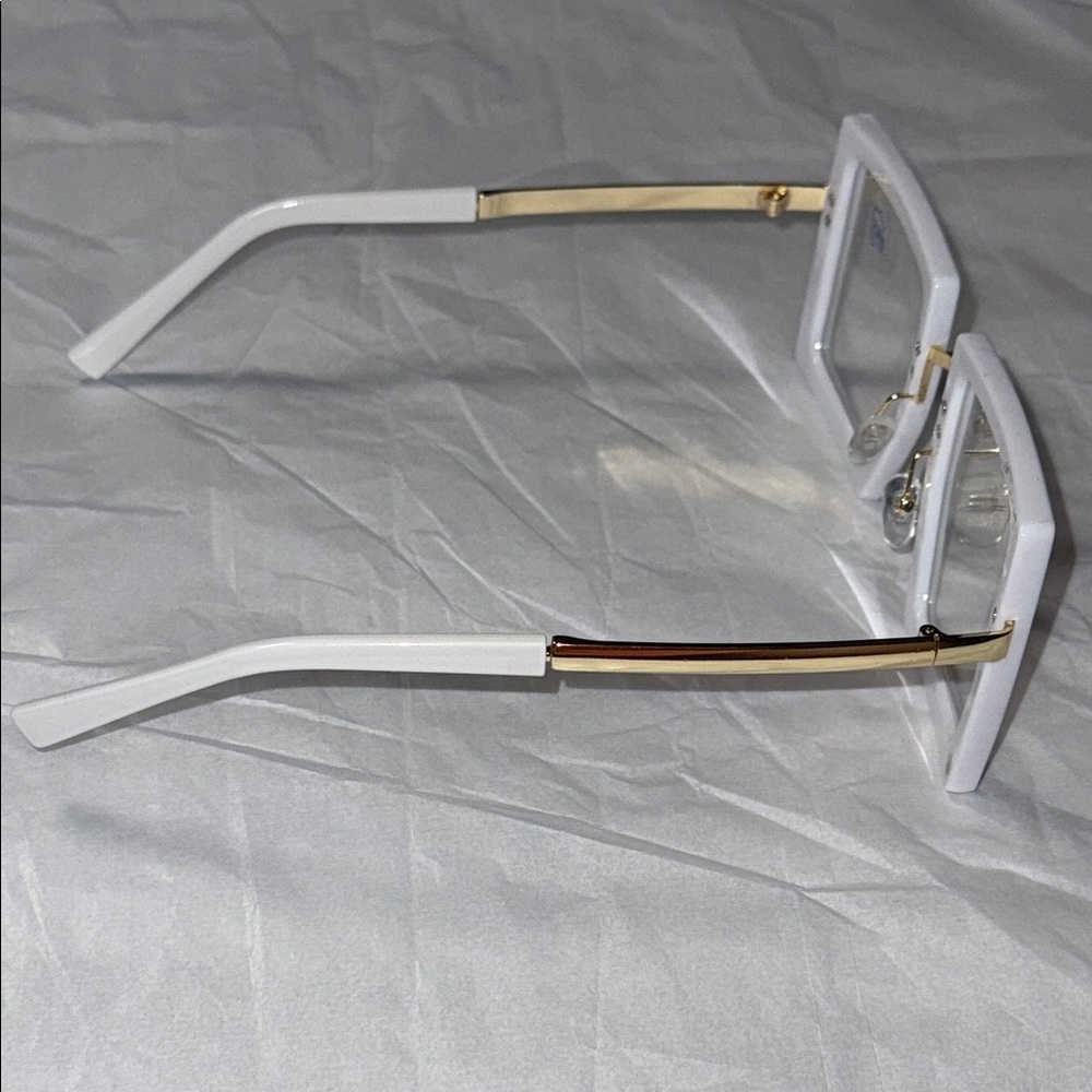 NWOT-White Square Frame Glasses - Picture 5 of 11